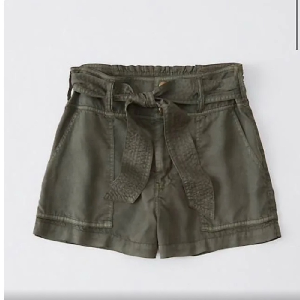 Olive Green High-Waisted Shorts